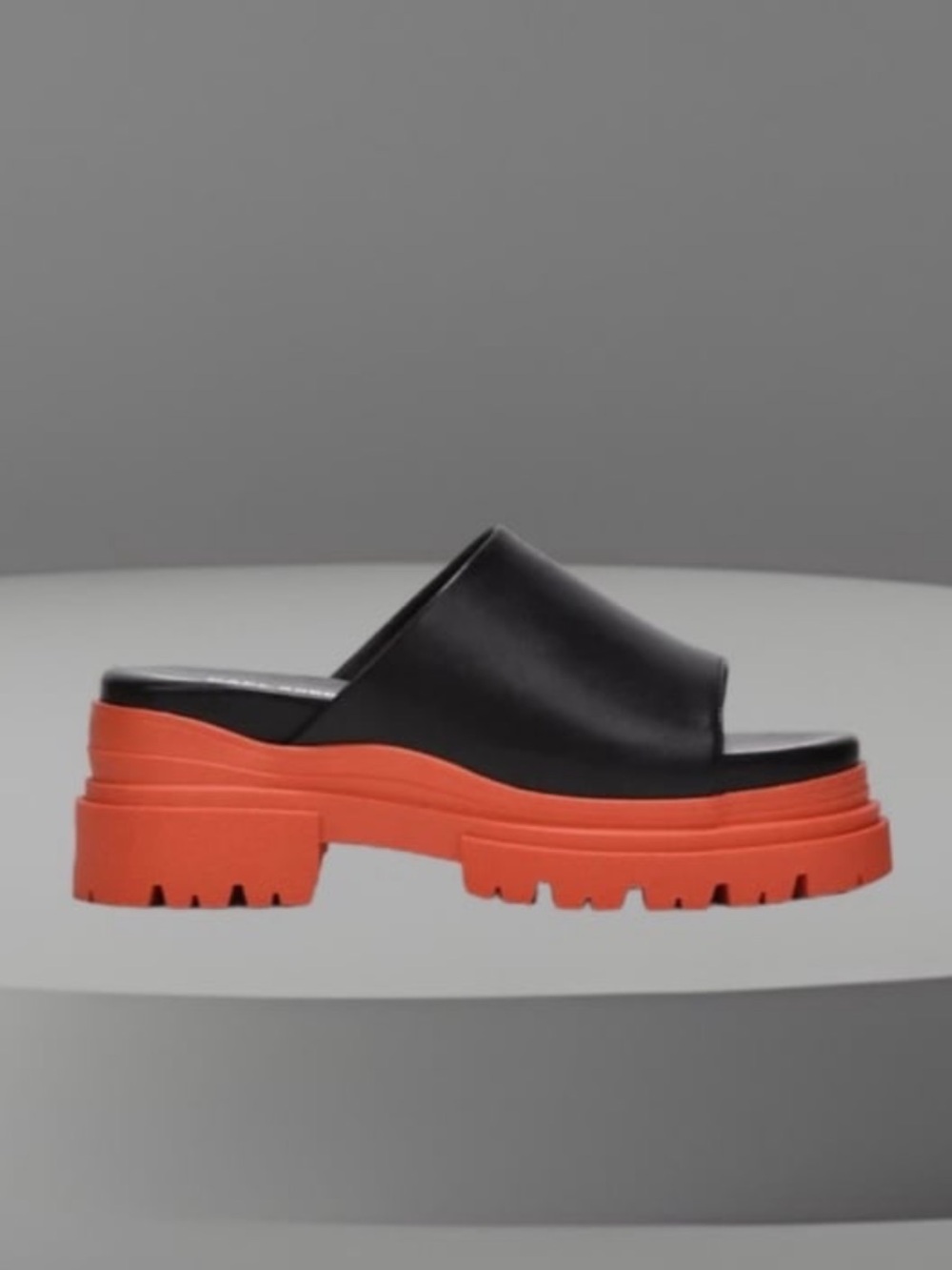 Cape Robbin Black & Orange Chunky Platform Slide Sandals - Bold Contrast - Picture 3 of 4